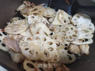 肉片炒莲藕的做法步骤：3