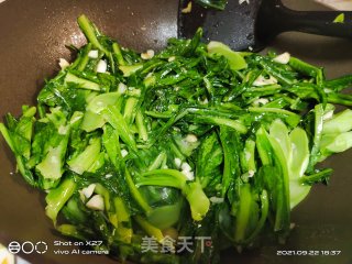蒜香油麦菜的做法步骤：7