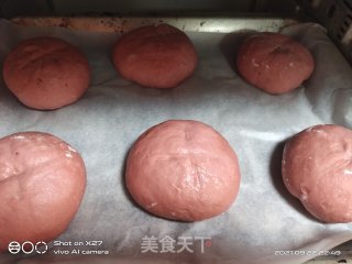 红曲豆沙面包的做法步骤：7