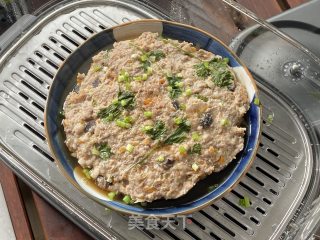 海参蒸肉饼，鲜嫩多汁巨好吃！的做法步骤：9