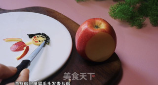 餐盘画～美女的做法步骤：3