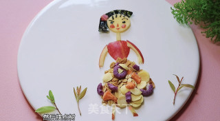 餐盘画～美女的做法步骤：5