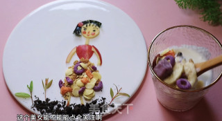餐盘画～美女的做法步骤：8