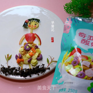 餐盘画～美女的做法步骤：9