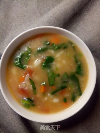 西红柿菠菜疙瘩汤的做法步骤：7