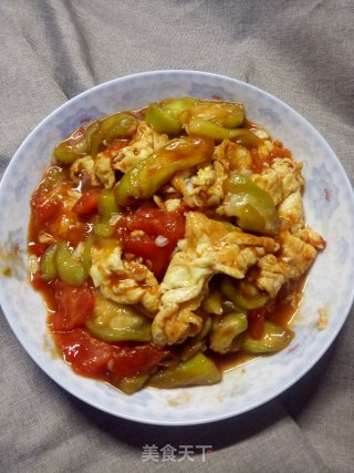 西红柿丝瓜炒鸡蛋的做法步骤：6