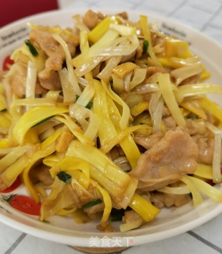 菠萝蜜丝炒肉片的做法步骤：8