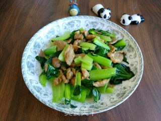 青菜炒肉片的做法步骤：7