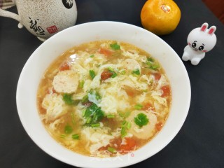 西红柿虾丸鸡蛋汤的做法步骤：14