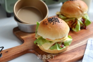 煎蛋芝士大汉堡的做法步骤：17