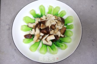 无油少盐清肠的白灼香菇油菜芯的做法步骤：5