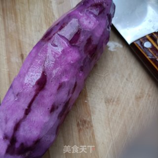 紫山药桃花酥的做法步骤：1