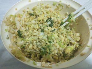 杏鲍菇鸡蛋馅素水饺的做法步骤：4