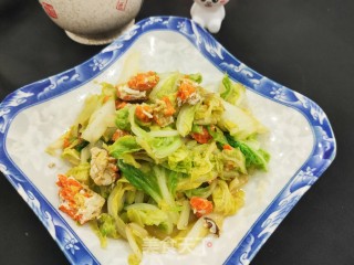 蟹黄烧白菜的做法步骤：9