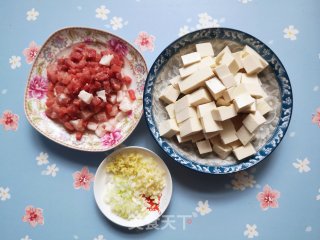 酱烧肉丁豆腐的做法步骤：2