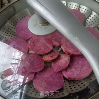烤紫山药馍片的做法步骤：4