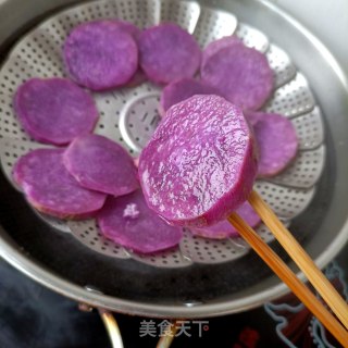 烤紫山药馍片的做法步骤：5