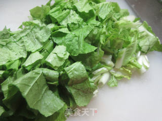 腊肉炒花菜毛毛菜的做法步骤：3
