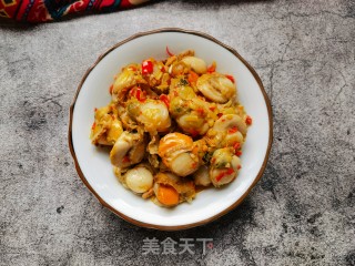 蒜蓉辣酱炒扇贝肉的做法步骤：10