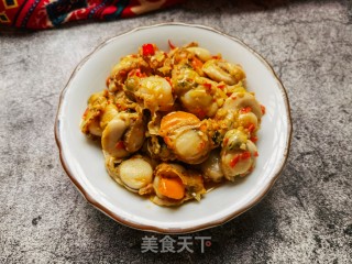 蒜蓉辣酱炒扇贝肉的做法步骤：11