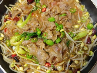 牛肉卷豆芽煮粉条的做法步骤：17