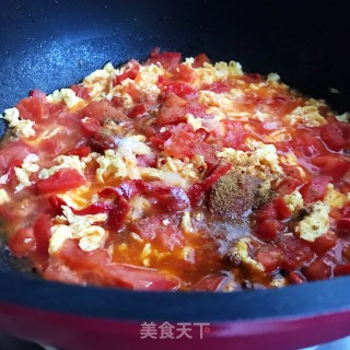 辣皮子番茄鸡蛋面的做法步骤：6