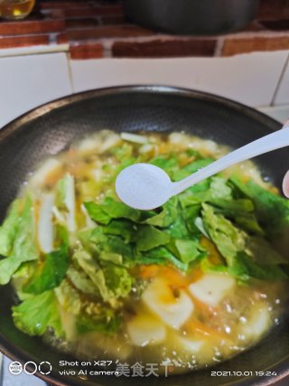 酸菜煮年糕的做法步骤：5