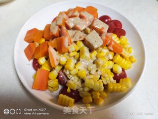 胡萝卜拌玉米的做法步骤：5