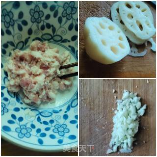 蒸莲藕肉饼的做法步骤：1
