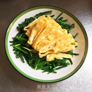 蛋皮拌韭菜的做法步骤：8