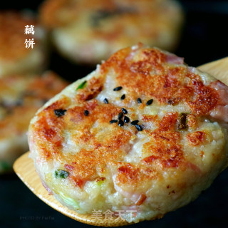 藕饼的做法步骤：9