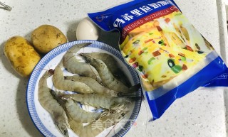 土豆芝士虾球的做法步骤：1