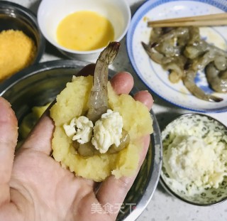 土豆芝士虾球的做法步骤：8