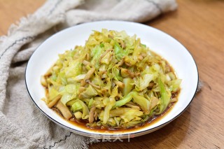 圆白菜炒菌菇的做法步骤：7