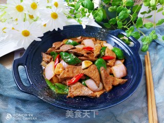 青椒炒猪肝的做法步骤：15