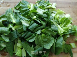 青菜炒荷包蛋的做法步骤：6
