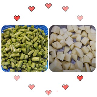 沙拉酱拌土豆四季豆的做法步骤：1