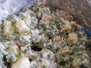 沙拉酱拌土豆四季豆的做法步骤：7
