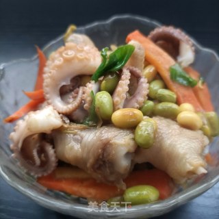 鸡爪章鱼炒毛豆的做法步骤：23