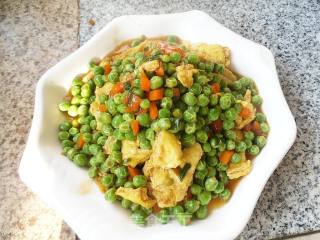 鸡蛋烧豌豆的做法步骤：12