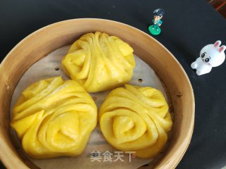 南瓜花卷的做法步骤：16