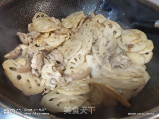 肉片炒莲藕的做法步骤：4