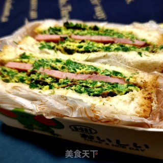 韭菜煎蛋三明治的做法步骤：13