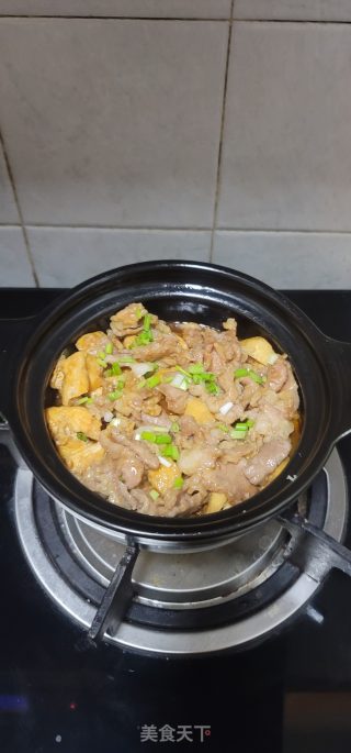 油豆腐肉片煲的做法步骤：14
