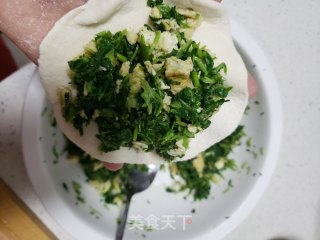 白萝卜秧鸡蛋馅饼的做法步骤：9