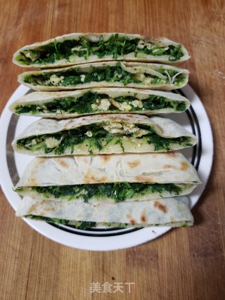白萝卜秧鸡蛋馅饼的做法步骤：15