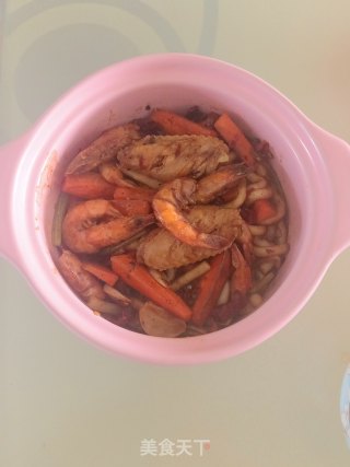 干锅大虾鸡翅的做法步骤：25