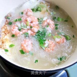 鲜虾煎蛋萝卜汤的做法步骤：9