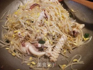鲜鱿炒黄豆芽的做法步骤：14