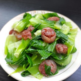 麻辣肠炒油菜的做法步骤：15